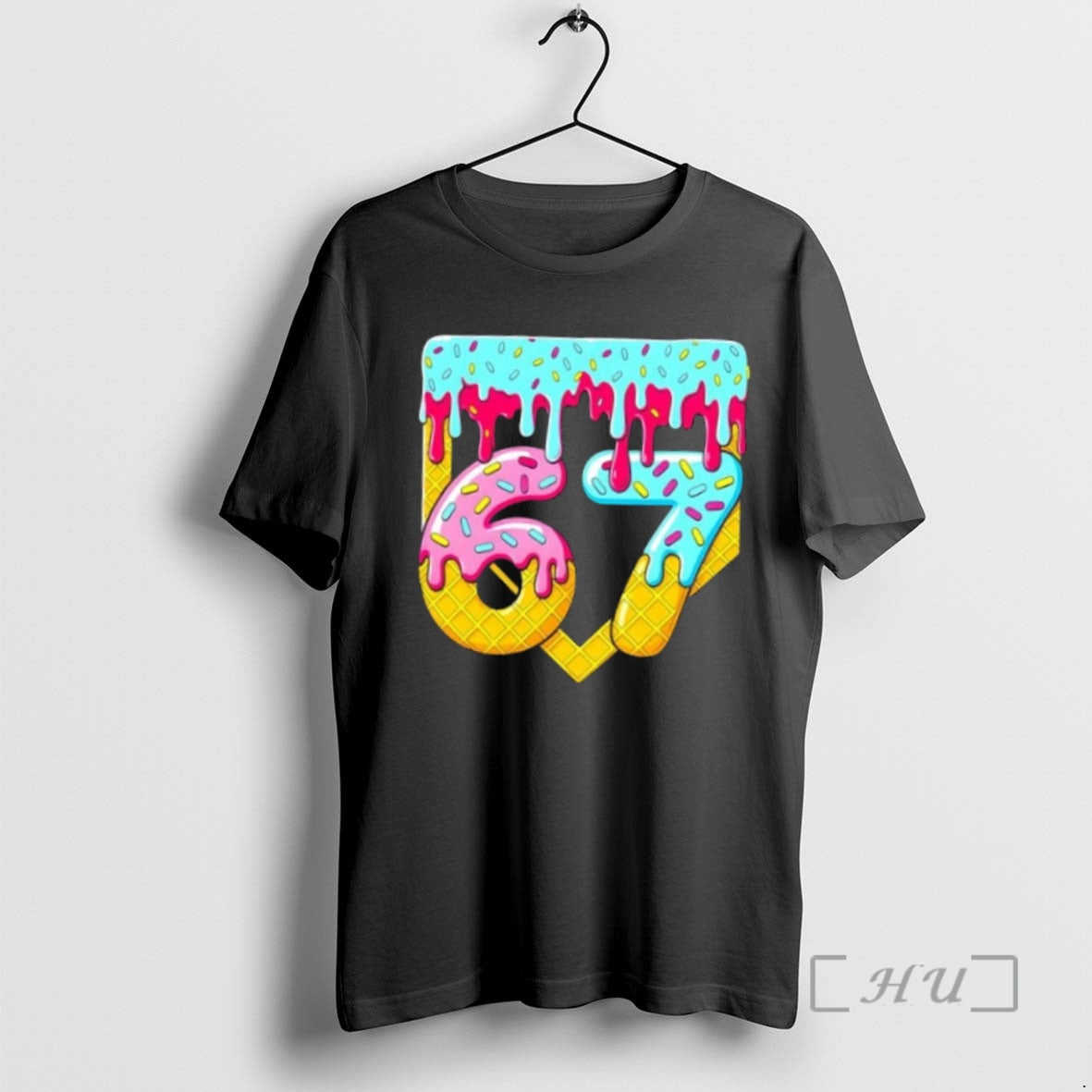 Officials 67 Ice Cream Drip Meme Six Seven Gen Alpha Slang Premium T Shirts Sweater