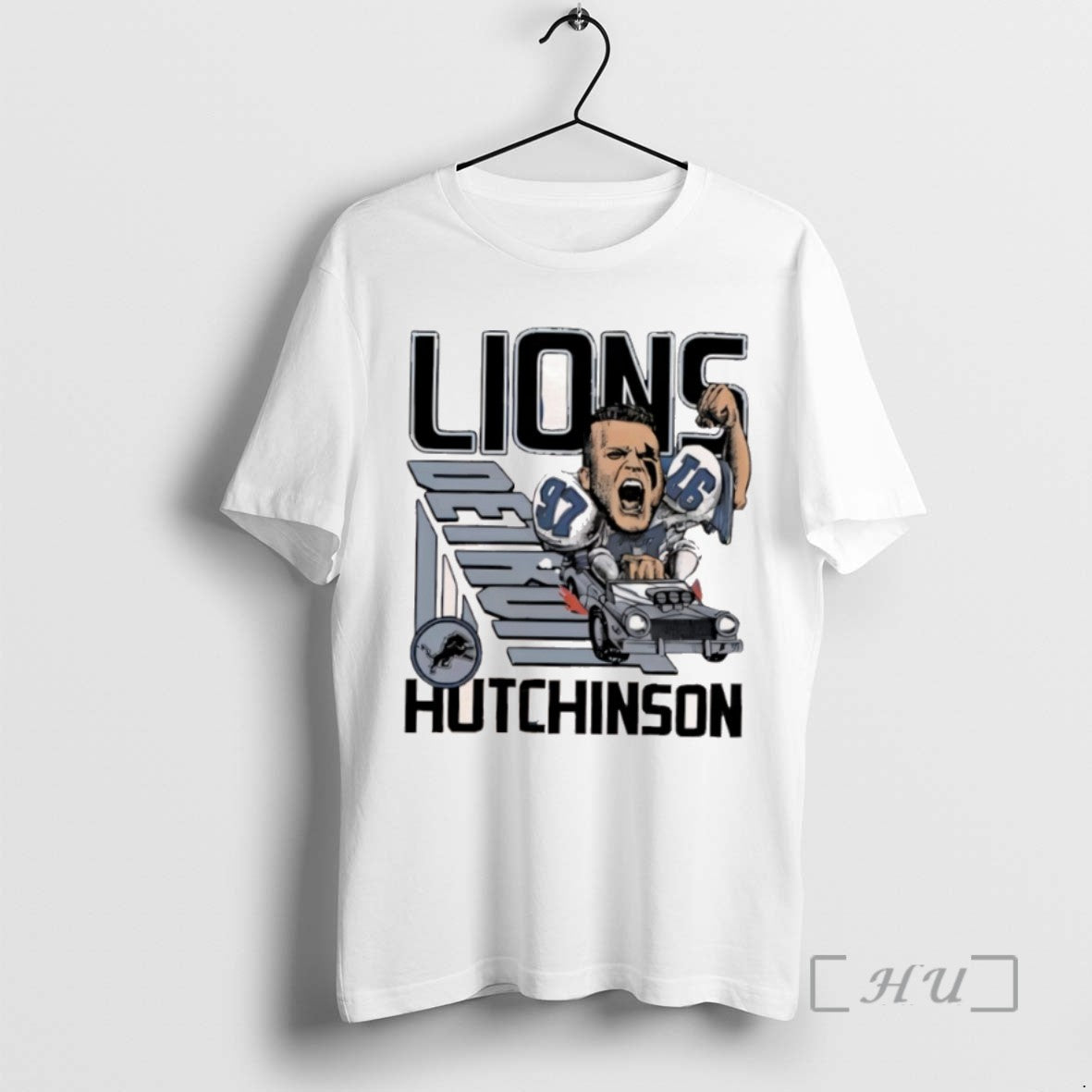 Officials Aidan Hutchinson Detroit Lions Signature Player Logo Tee Shirt Sweater