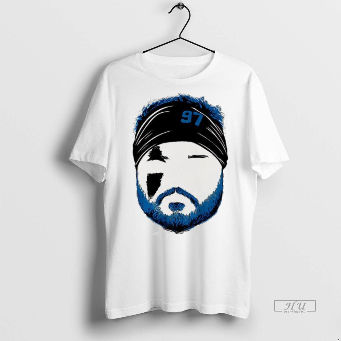 Officials Aidan Hutchinson Detroit Lions Football Blank Face 97 Premium Tee Shirt Sweater
