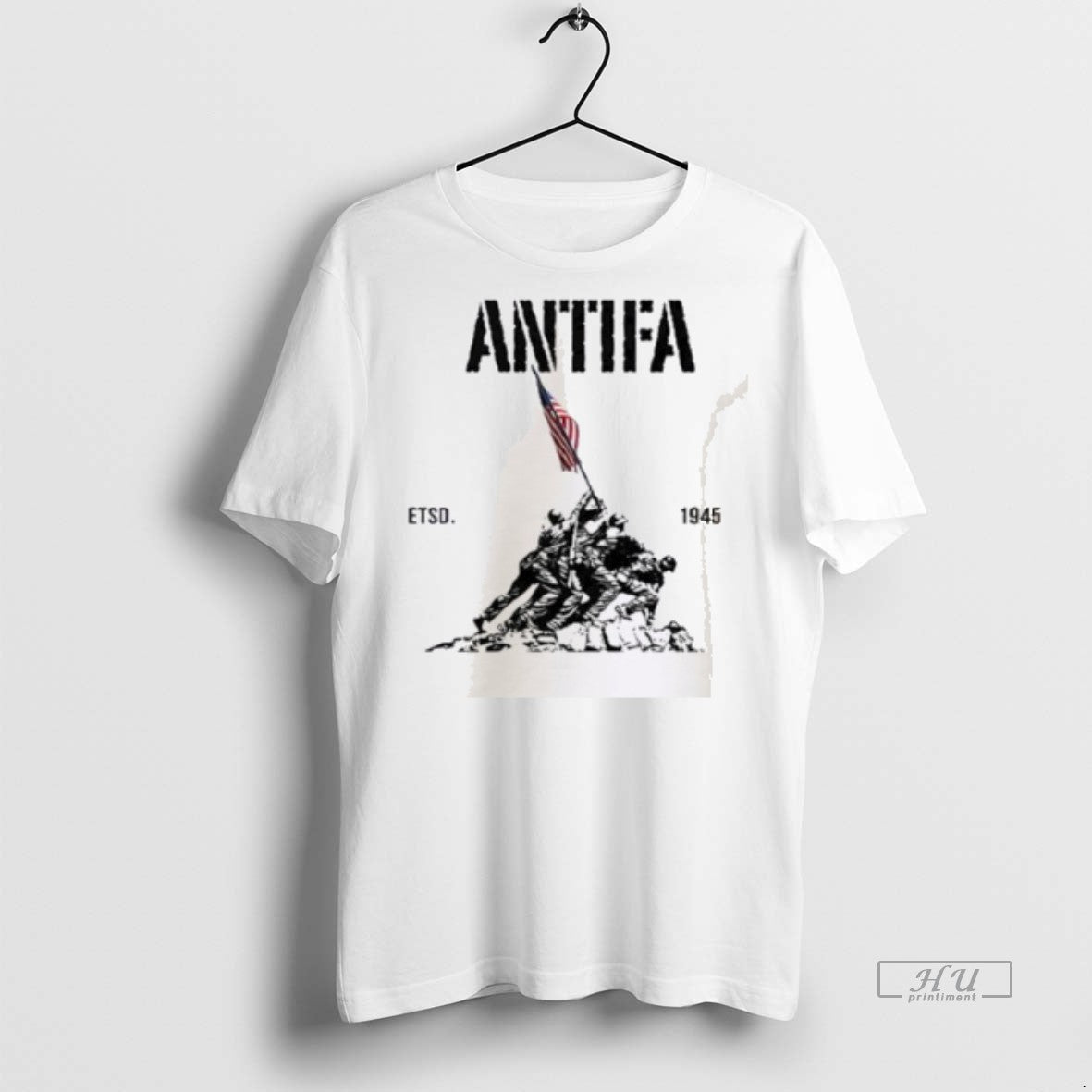 Officials Antifa Estd 1945 American Flag Graphic Tee Shirt Sweater