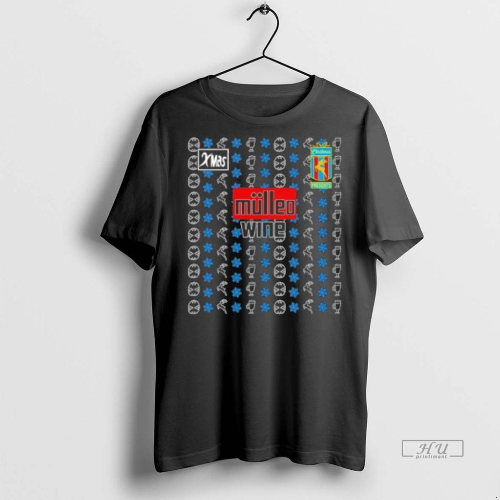 Officials Aston Villa Mulled Wine Ugly Christmas Sweat Graphic Tee Shirt Sweater