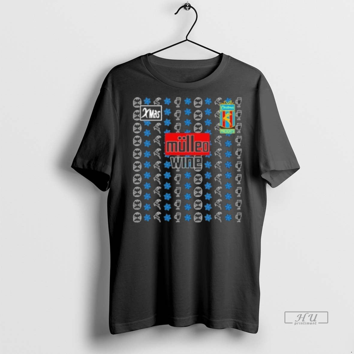 Officials Aston Villa Mulled Wine Ugly Christmas Sweat Graphic Tee Shirt Sweater