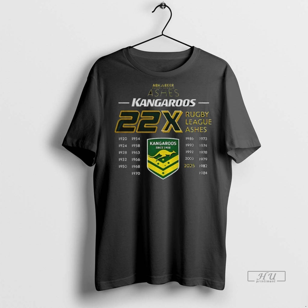 Officials Australian Kangaroos 22x Rugby League Ashes Champions 2025 Premium Tee Shirt Sweater