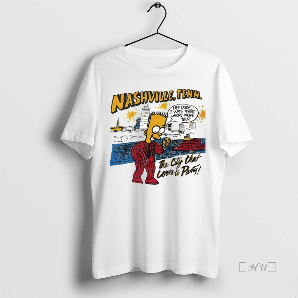Officials Bart Simpson Nashville Tenn The City That Loves To Party Circle Premium T Shirts