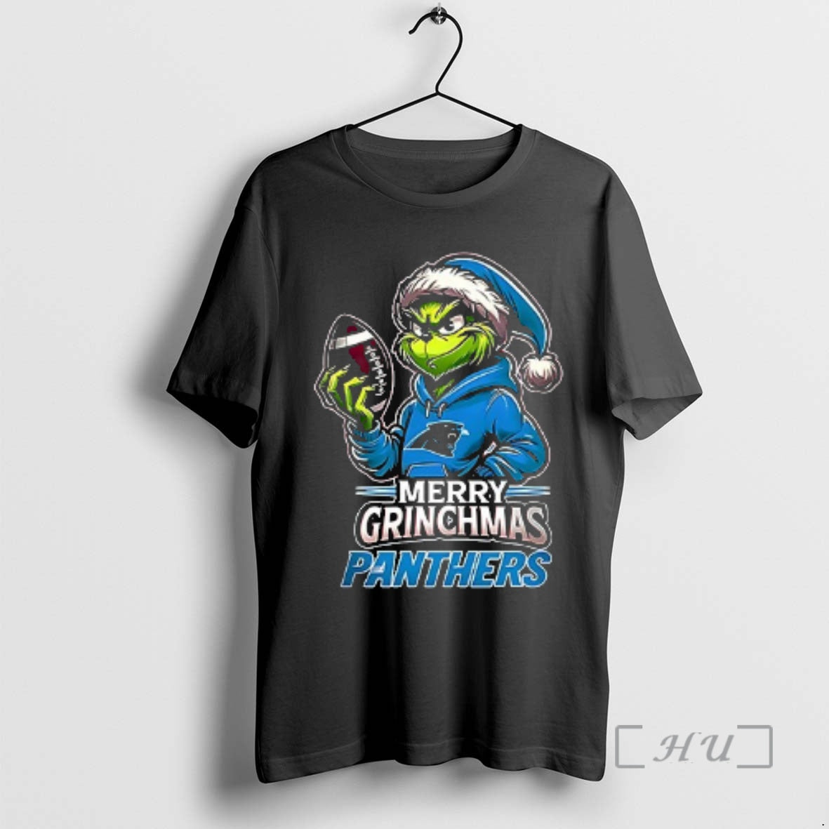 Officials Carolina Panthers Merry Grinchmas They Hate Us Because They Aint Us Double Sided Graphic
