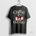 Officials Chillin With My Gnomies Plaid Christmas Lights Graphic Tee Shirt Sweater
