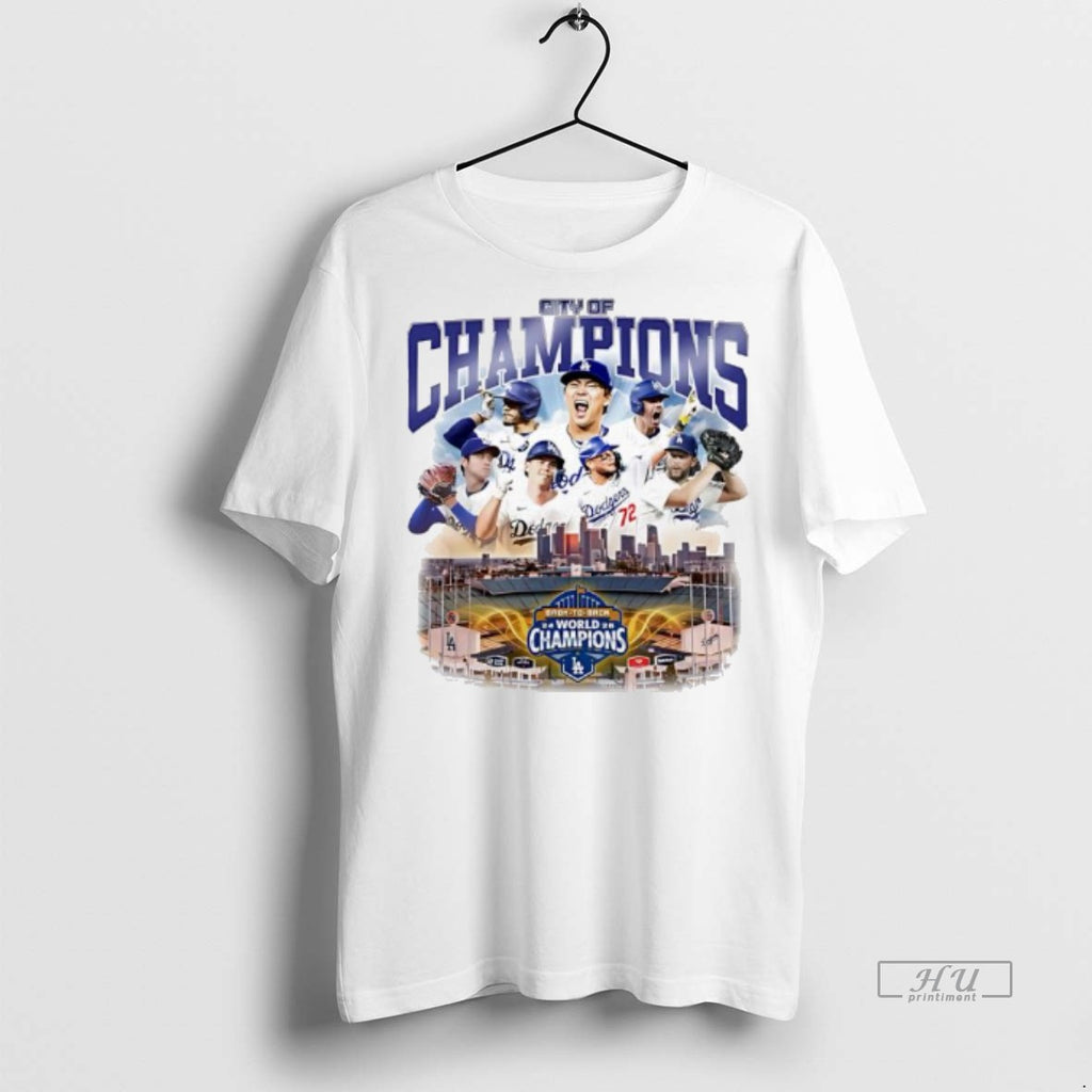 Officials City Of World Champions The Los Angeles Dodgers Premium Tee Shirt Sweater