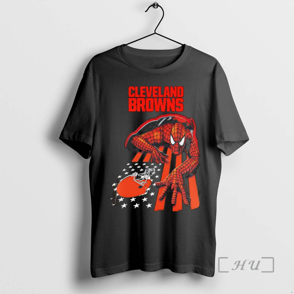 Officials Cleveland Browns Spiderman America Flag Premium T Shirt Sweater
