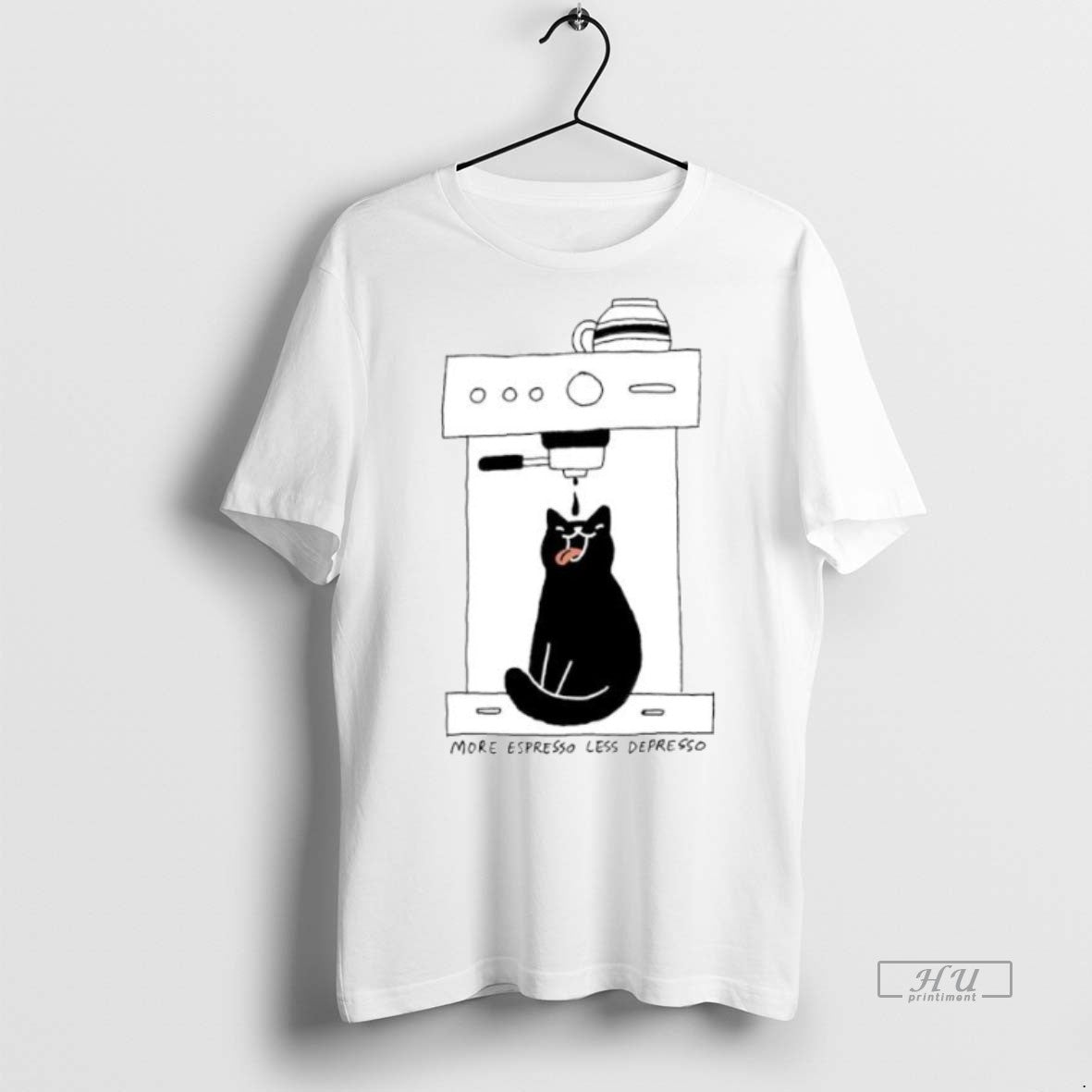 Officials Coffee Cat More Espresso Less Depresso Ornaments Premium Tee Shirt Sweater