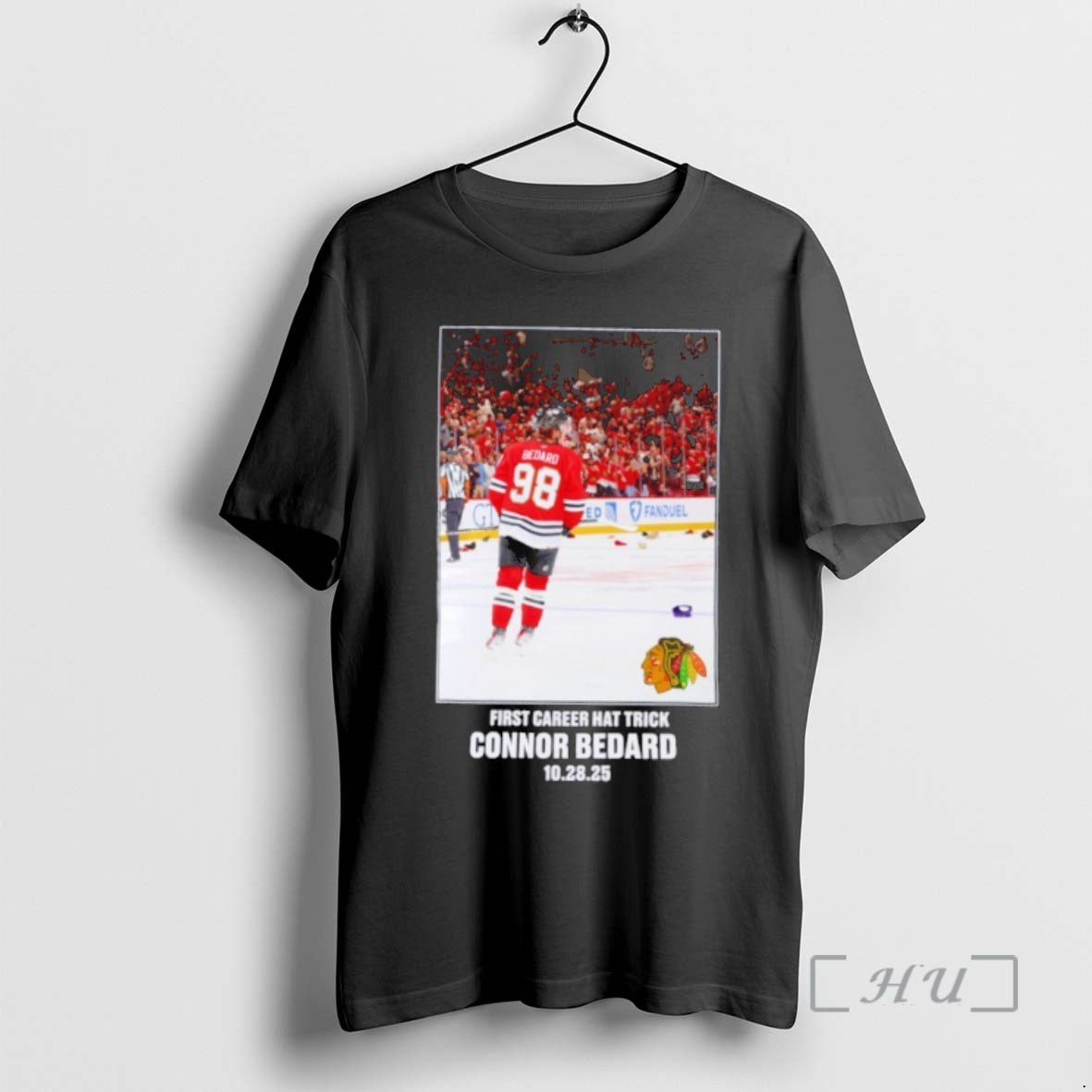 Officials Connor Bedard Chicago Blackhawks First Career Hat Trick Premium T Shirt Sweater