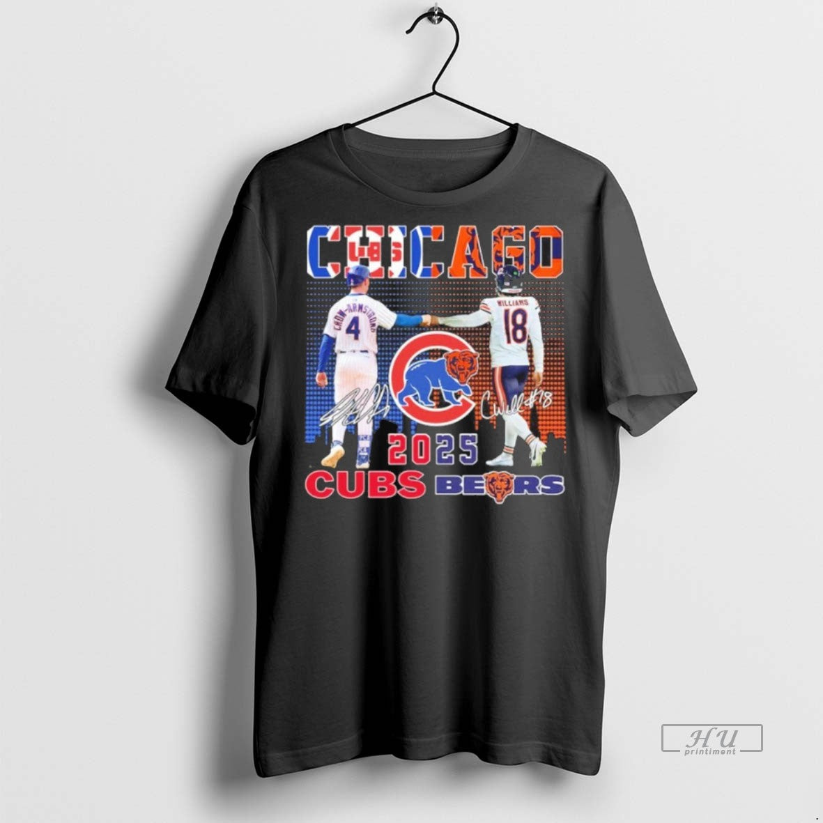 Officials Cubs Pete Crow Armstrong And Bears Caleb Williams 2025 Graphic Tee Shirt Sweater