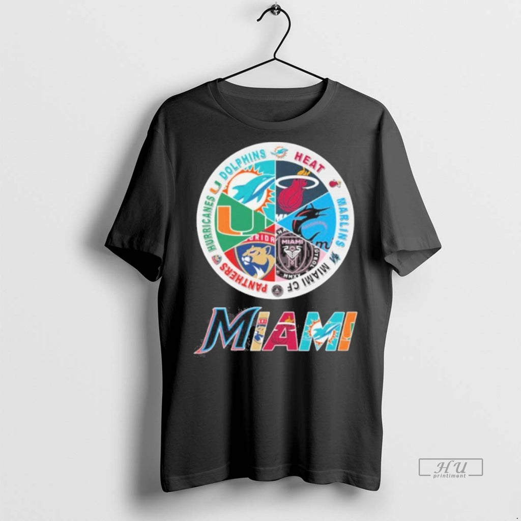 Officials Dolphins Heat Marlins Fc Miami Panthers Hurricanes Graphic Tee Shirt Sweater