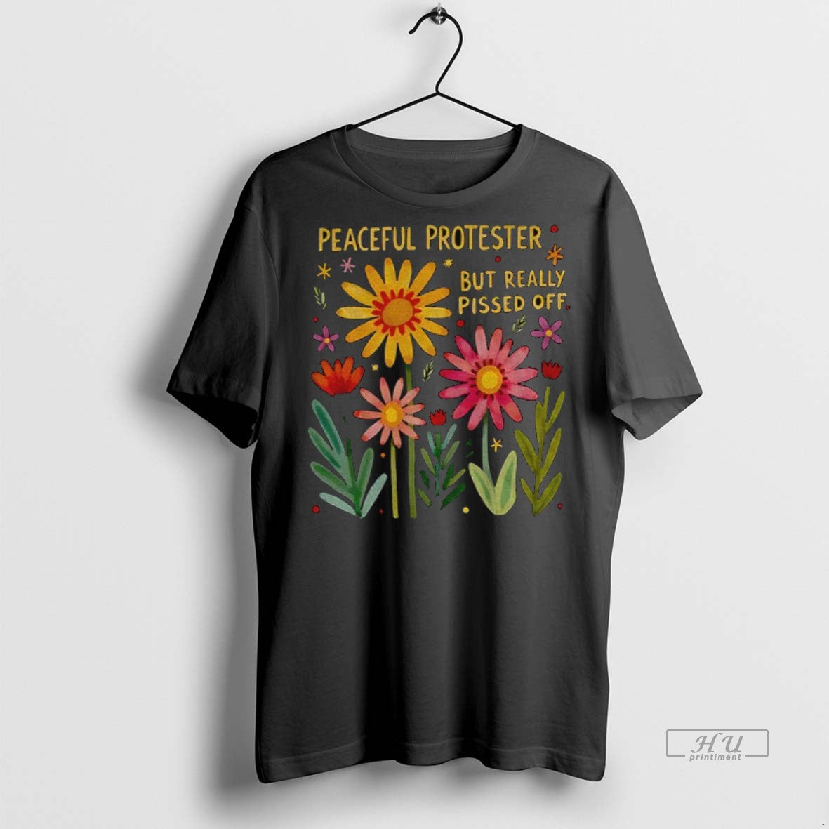 Officials Feminist Protest But Really Pissed Off Floral Tee Shirt Sweater