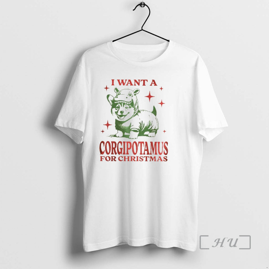 Officials Funny Corgi Christmas I Want A Corgipotamus For Christmas
