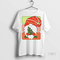 Officials Gnome Holding A Christmas Tree White Graphic Tee Shirt Sweater