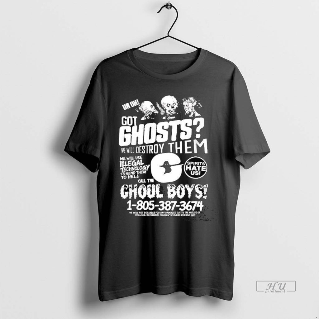 Officials Got Ghosts We Will Destroy Them Ghoul Boys Halloween Premium Tee Shirt Sweater