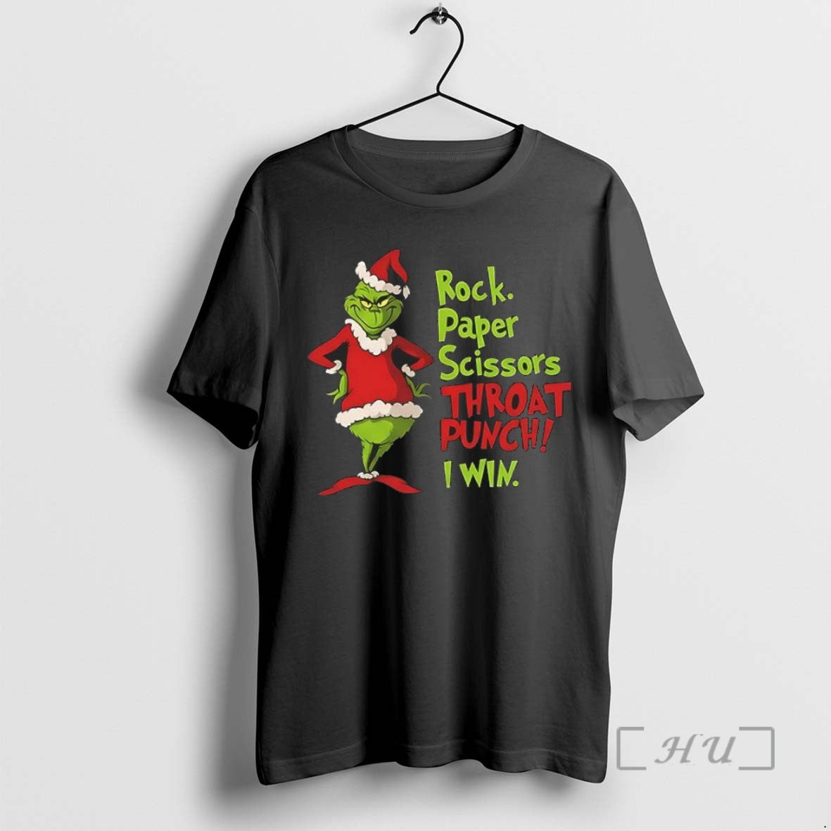 Officials Grinch Rock Paper Scissors Throat Punch I Win Christmas