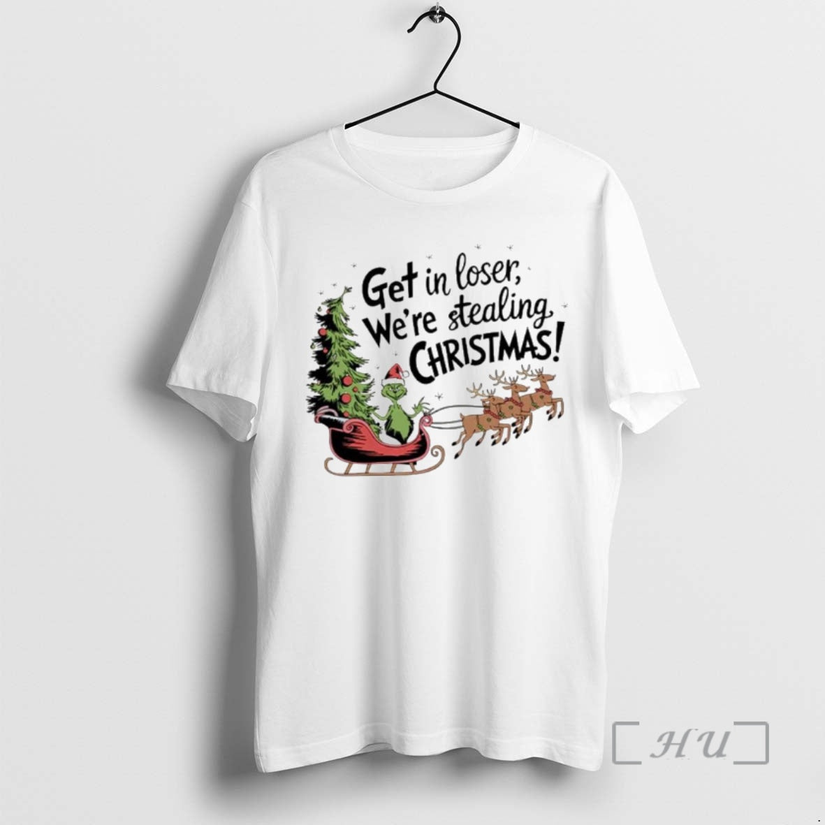 Officials Grinch Santa Get In Loser Were Stealing Christmas Ornaments Premium T Shirt Sweater