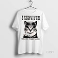 Officials I Survived Todays Tummy Ache Cat Graphic Tee Shirt Sweater