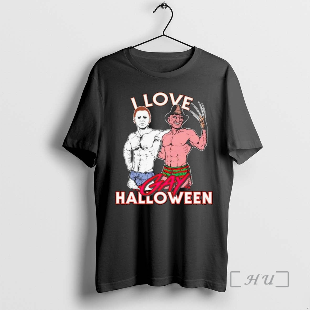Officials Jason Voorhees Vs Freddy Krueger I Love Gay Halloween Ornaments Premium T Shirt Sweater