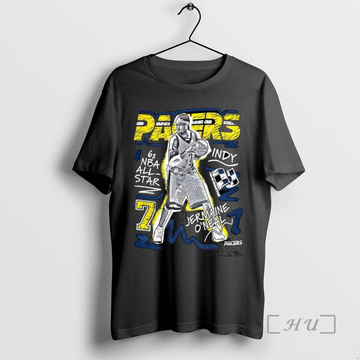 Officials Jermaine Oneal Indiana Pacers Basketball 6x Nba All Star Number 7 Street Style