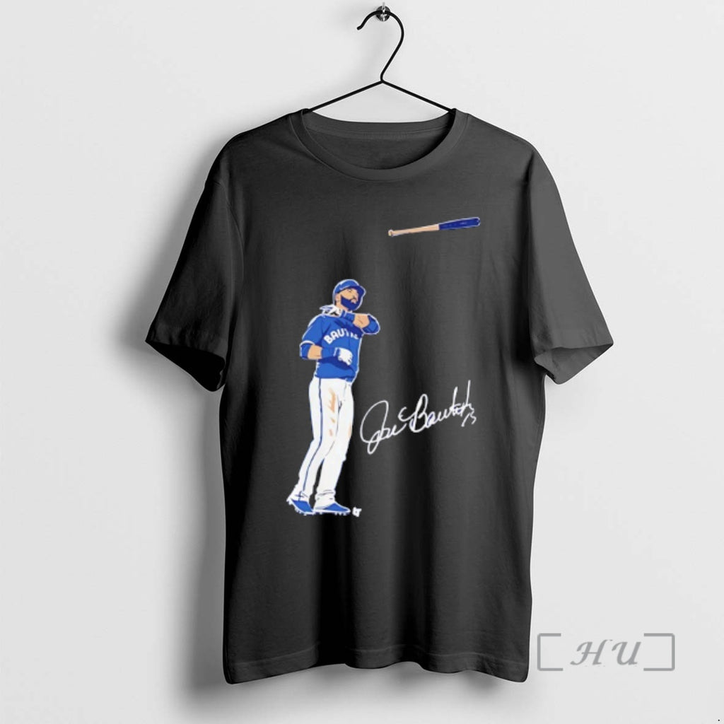 Officials Jose Bautista The Bat Flip Toronto Blue Jays Autographed Premium T Shirt Sweater