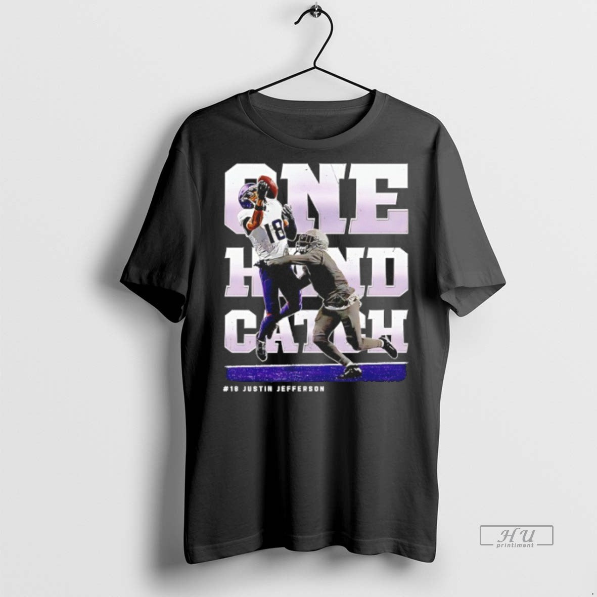 Officials Justin Jefferson 18 Minnesota Vikings One Hand Catch Premium Tee Shirt Sweater