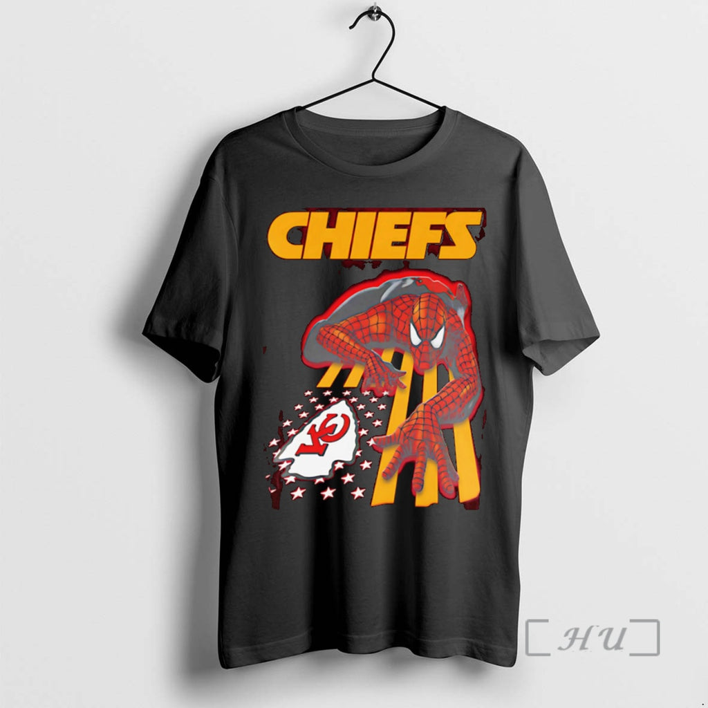 Officials Kansas City Chiefs Spiderman America Flag Premium T Shirt Sweater