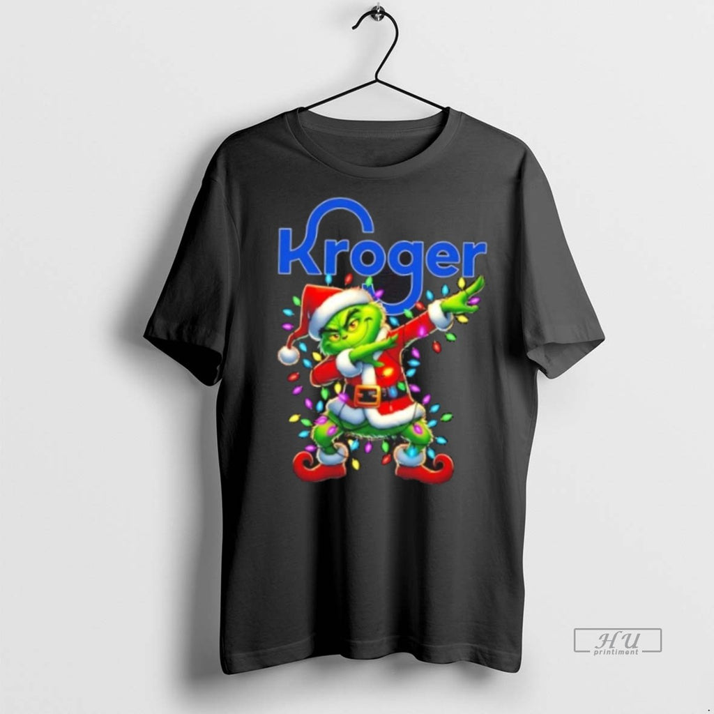 Officials Kroger Grinch Dabbing Merry Christmas Premium Tee Shirt Sweater