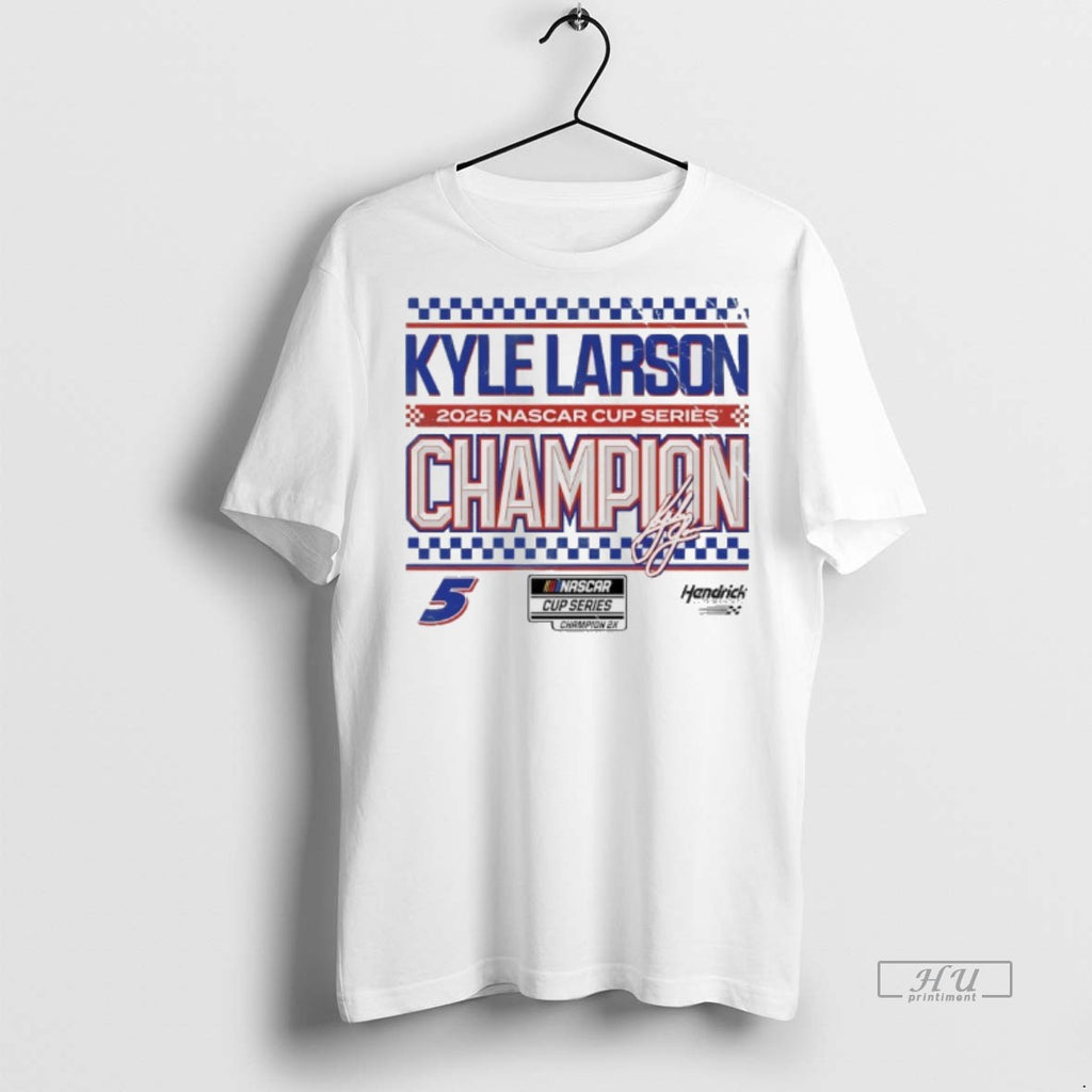 Officials Kyle Larson 2025 Nascar Cup Series Champion Signature Premium Tee Shirt Sweater