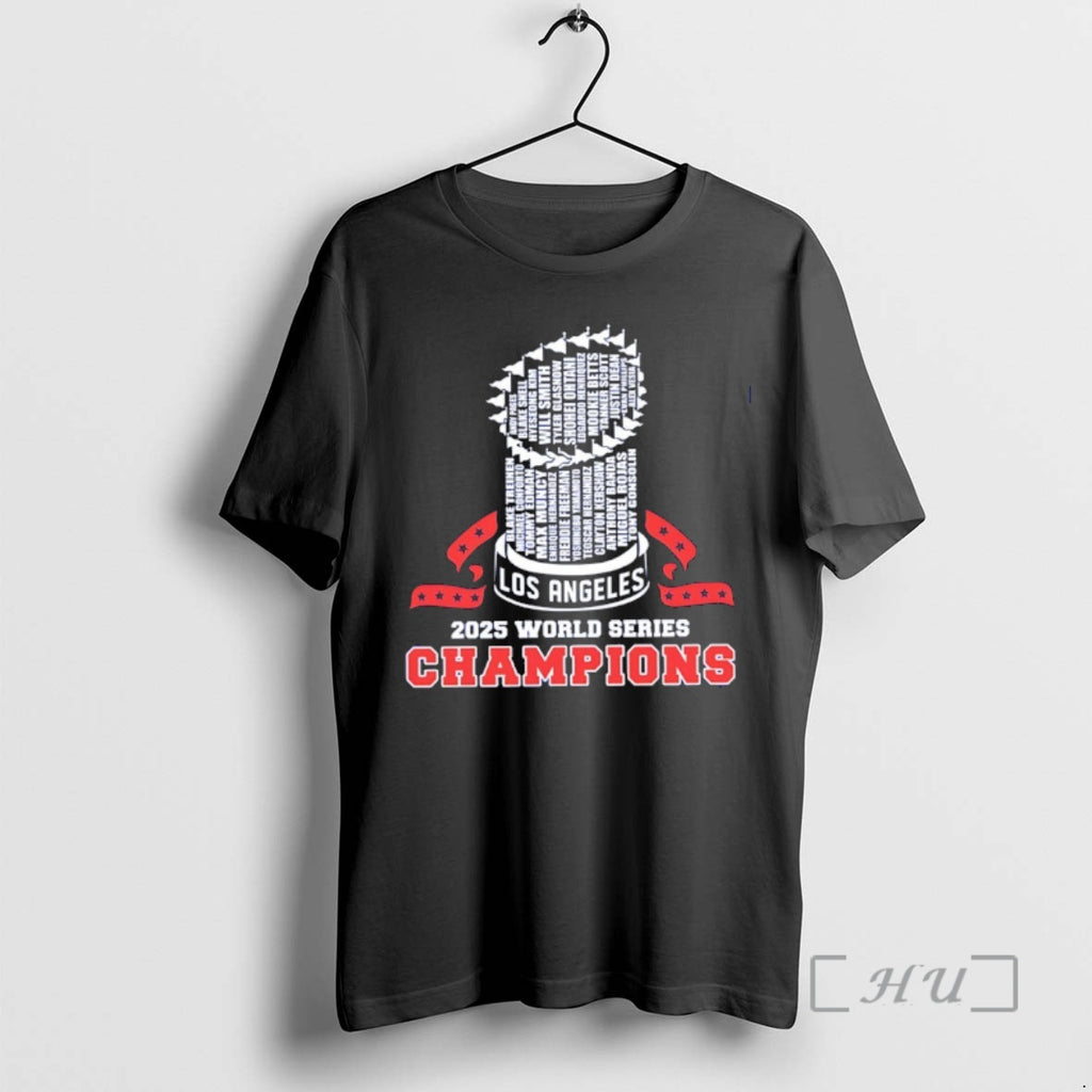 Officials La Baseball Champions Player Name Trophy Premium T Shirt Sweater
