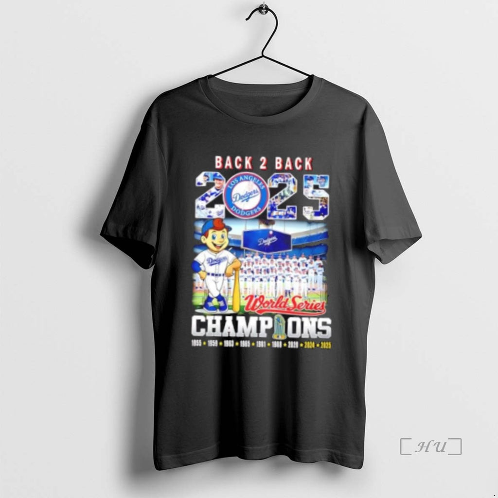 Officials La Dodgers Back 2 Back 2025 World Series Champions 9 Time Mascot Premium
