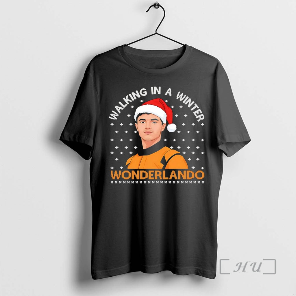 Officials Lando Norris Walking In A Winter Wonderlando Christmas Premium T Shirt Sweater