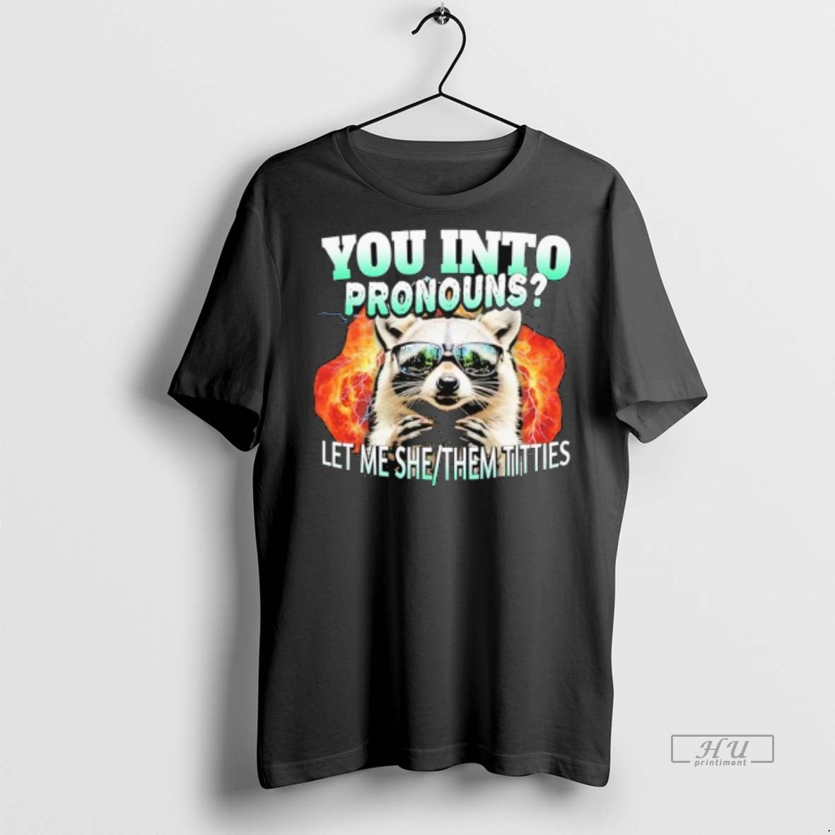 Officials Let Me She Them Titties Raccoon Pronouns Intro Graphic Premium Tee Shirt Sweater