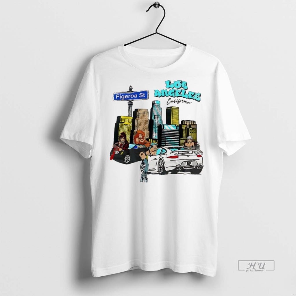 Officials Los Angeles California Figueroa Street City Skyline Cartoon Premium Tee Shirt Sweater