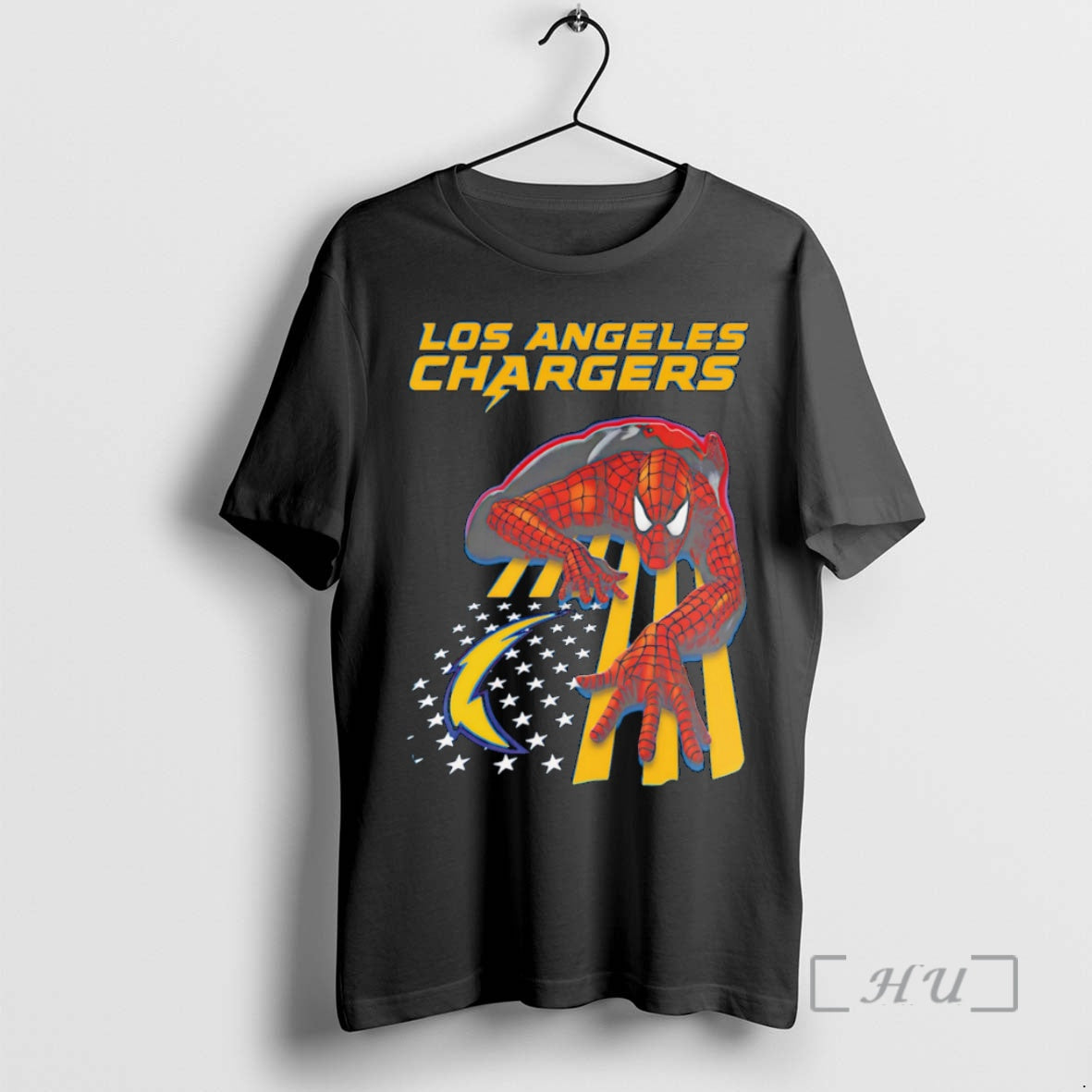 Officials Los Angeles Chargers Spiderman America Flag Premium T Shirt Sweater