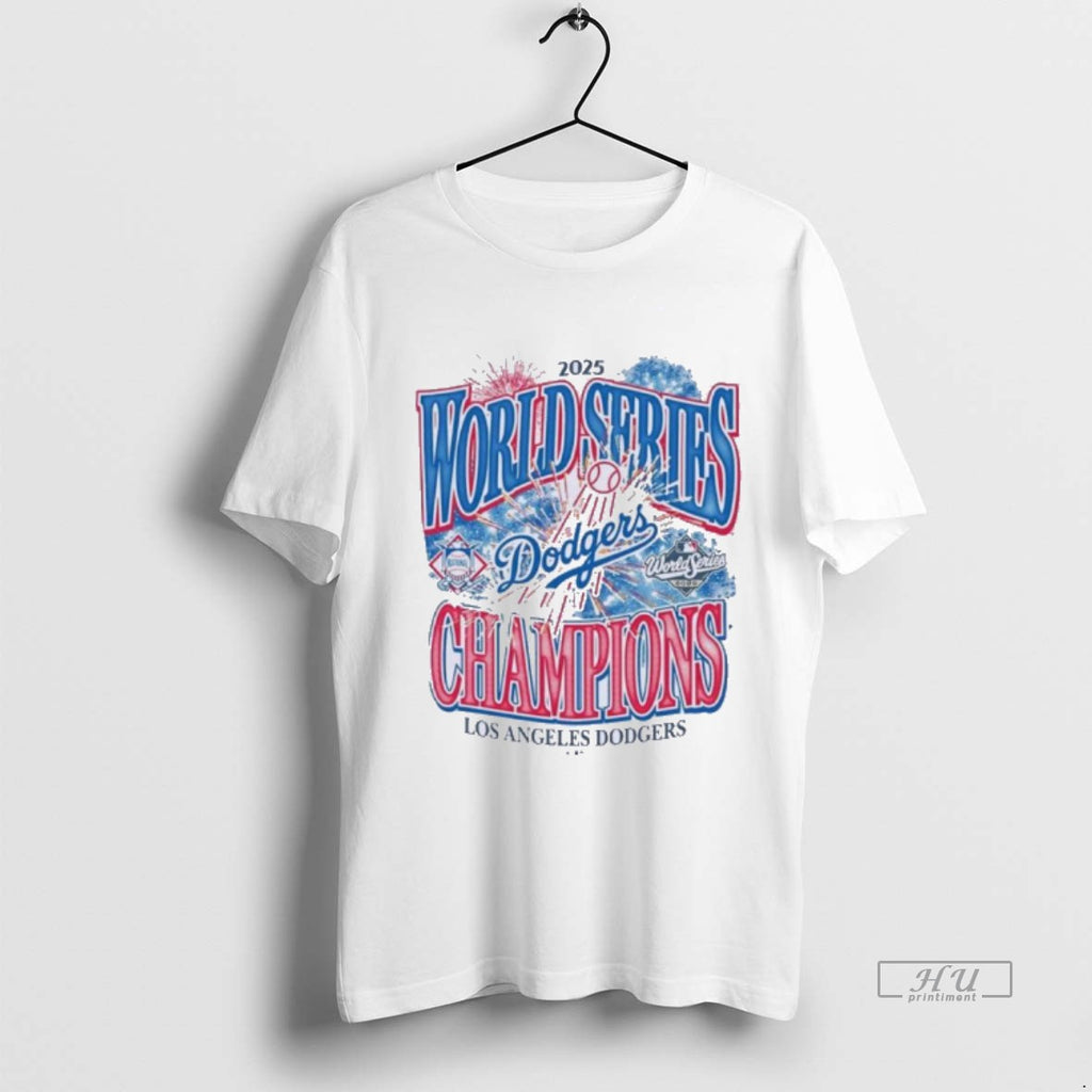 Officials Los Angeles Dodgers 2025 World Series Champions Fireworks Premium Tee Shirt Sweater
