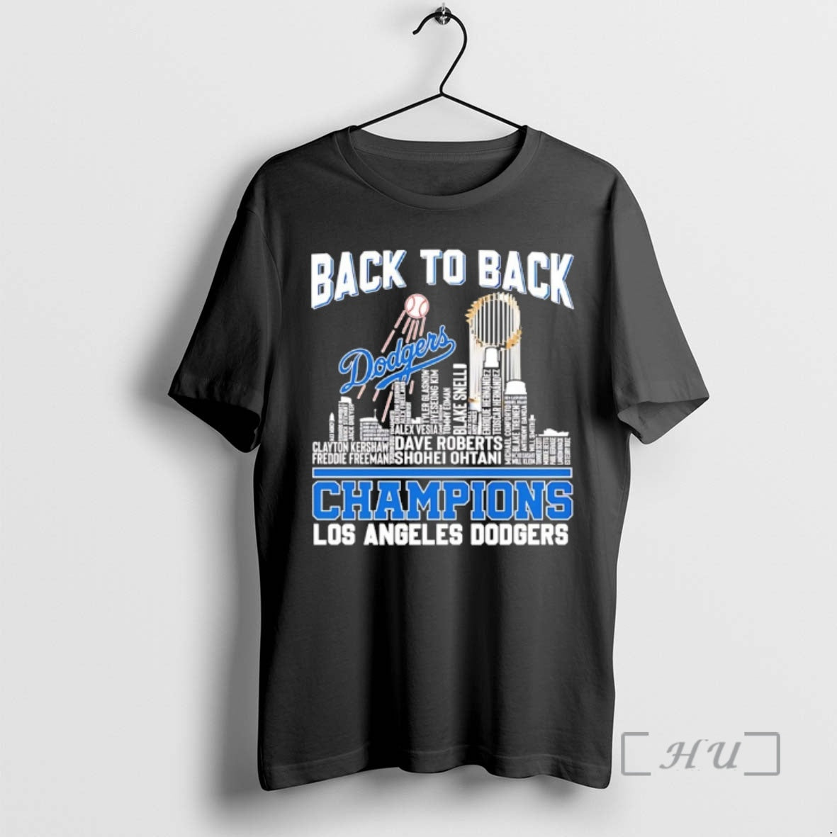 Officials Los Angeles Dodgers Back 2 Back 2025 World Champions Players Names City Skyline Premium