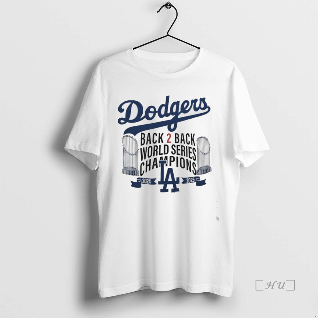 Officials Los Angeles Dodgers Back To Back 2024 2025 World Series Champions Trophies Premium