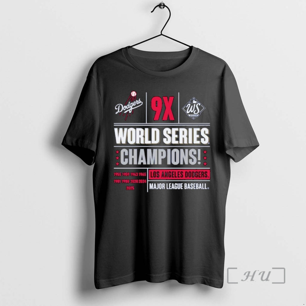 Officials Los Angeles Dodgers Mlb 2025 9x World Series Champions Ornaments Premium T Shirt Sweater