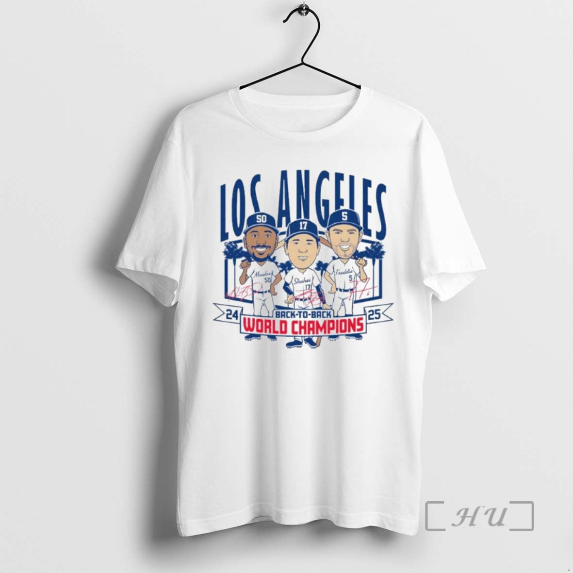 Officials Los Angeles Dodgers Baseball Back To Back World Champs Caricatures Ornaments