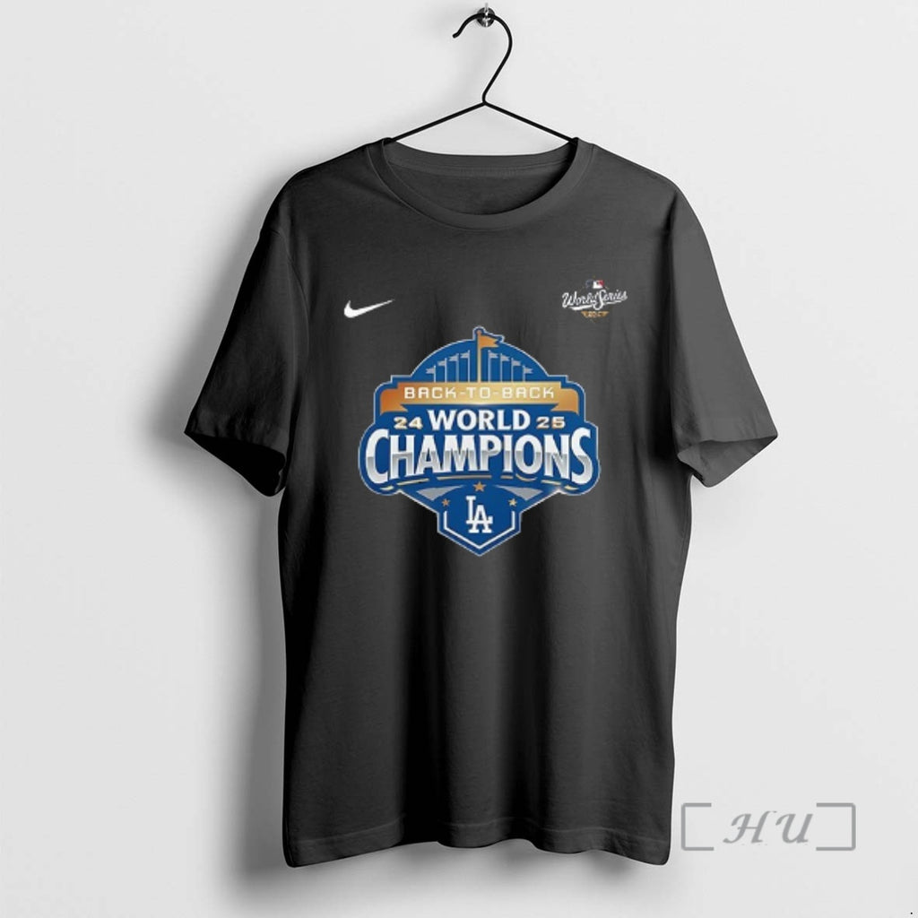Officials Los Angeles Dodgers World Series Champions 2025 Back To Back Logo 2 Sided Premium