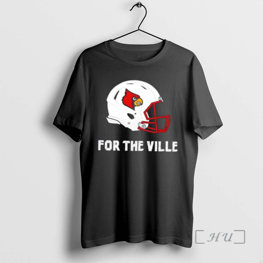 Officials Louisville Cardinals For The Ville Football Helmet 2 Sided Premium T Shirt Sweater
