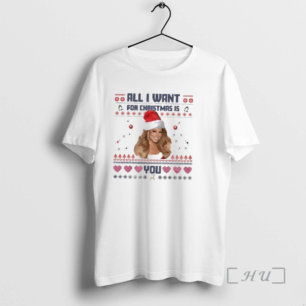 Officials Mariah Carey All I Want For Christmas Is You Funny Christmas Ugly Premium