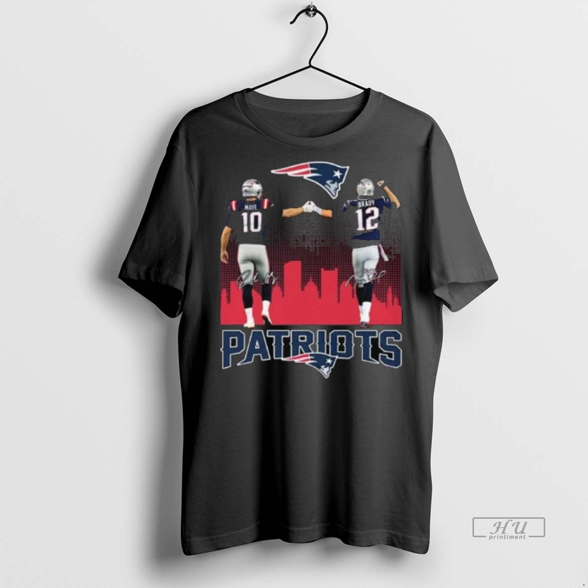 Officials Maye And Brady Patriots Graphic Signature 2025 Long Sleve Premium Tee Shirt Sweater