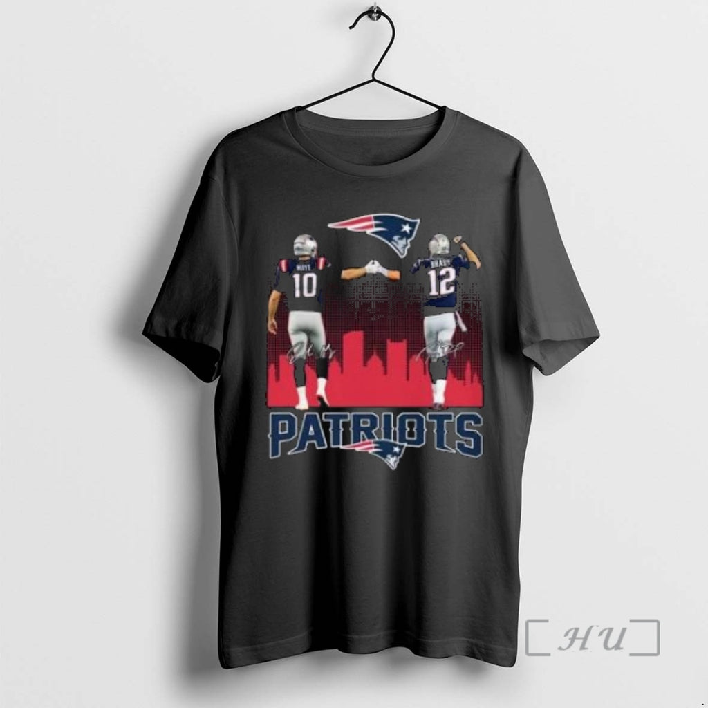 Officials Maye And Brady Patriots Graphic Signature 2025 Premium T Shirt Sweater