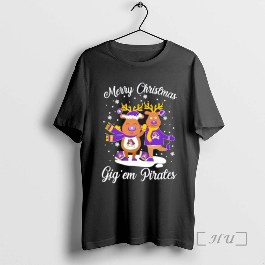 Officials Merry Christmas Gig Em East Carolina Pirates Tee Shirt Sweater