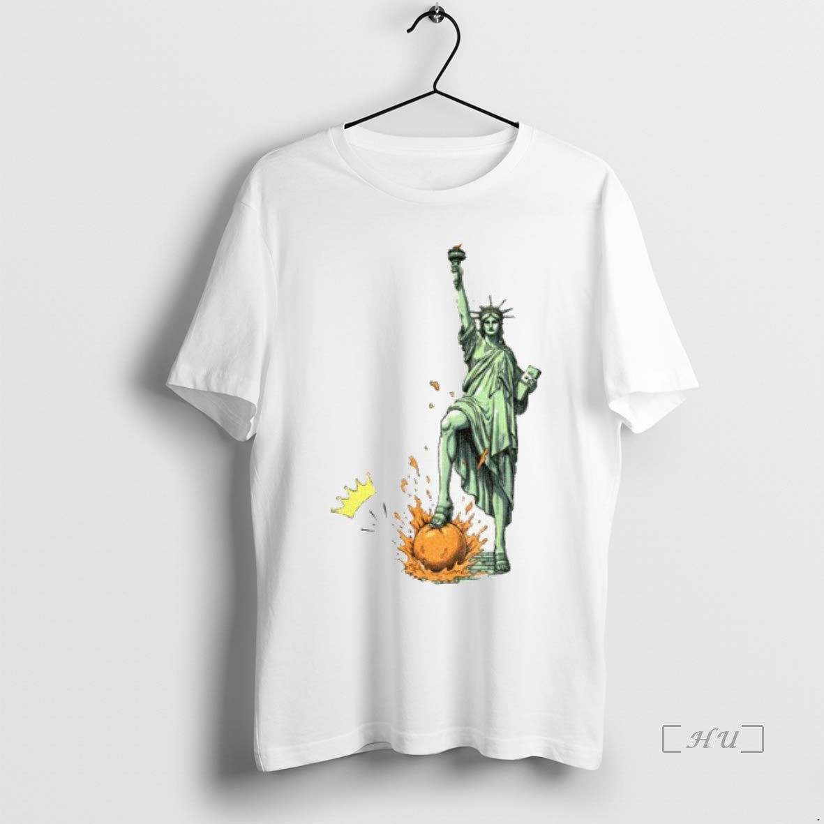 Officials No Kings In America Statue Of Liberty Over Orange Anti Trump Vintage T Shirts