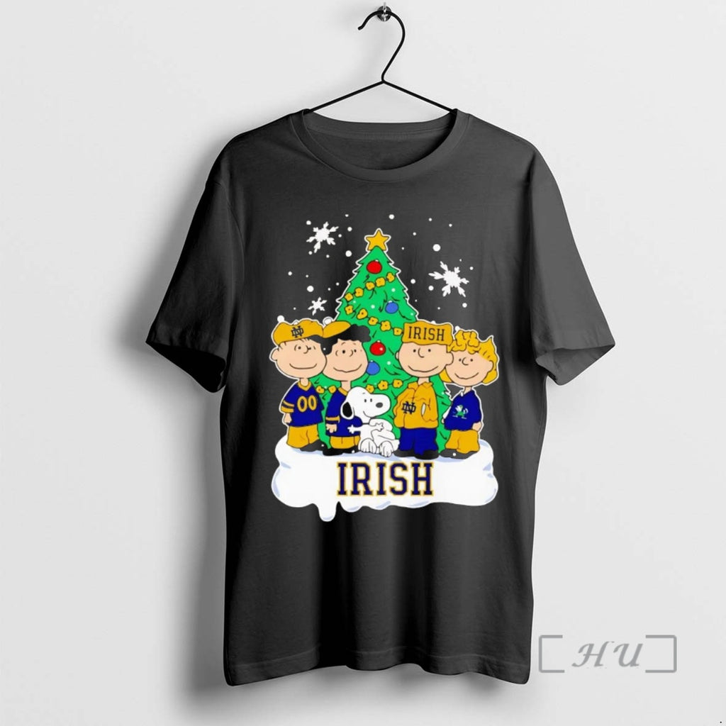 Officials Peanuts Characters Notre Dame Fighting Irish Christmas Tree Premium T Shirt Sweater