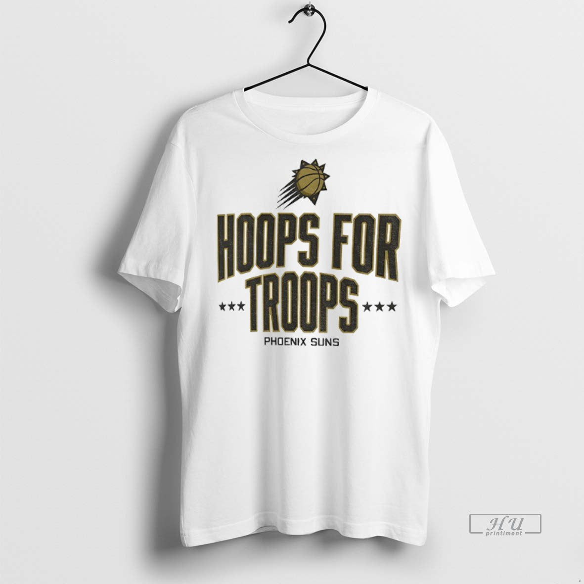 Officials Phoenix Suns Basketball Nba Hoops For Troops Logo Premium Tee Shirt Sweater